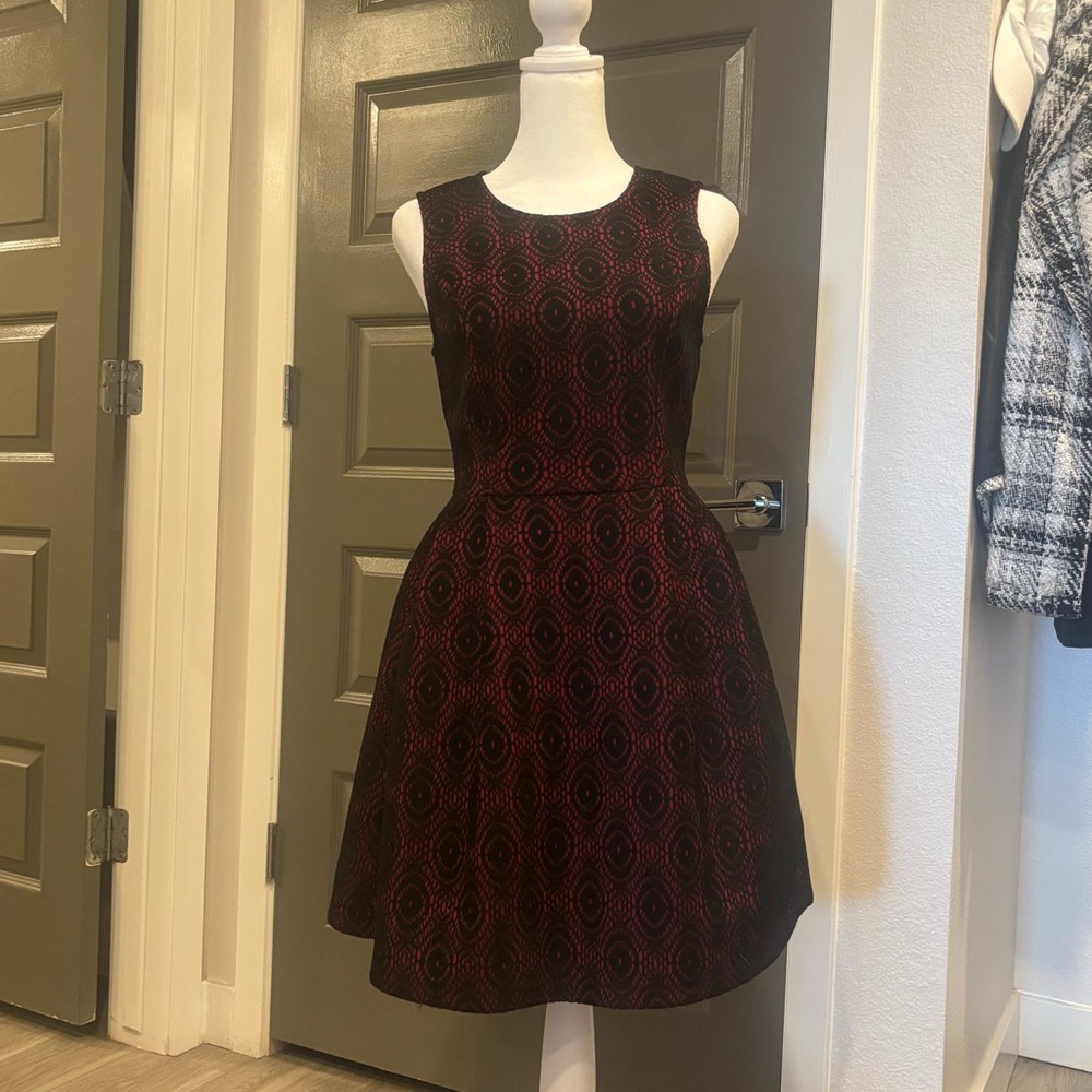 Francesca’s Red and Black Lace Dress